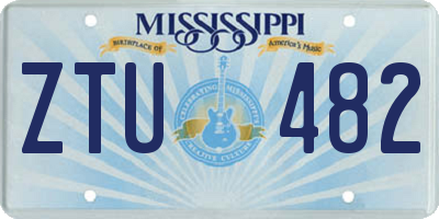 MS license plate ZTU482