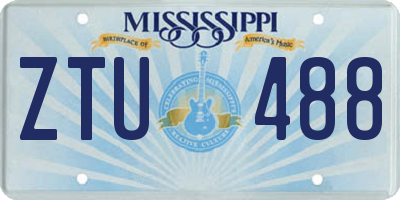 MS license plate ZTU488