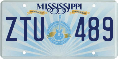 MS license plate ZTU489