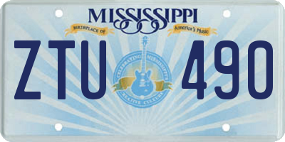 MS license plate ZTU490
