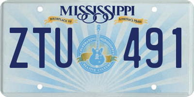 MS license plate ZTU491