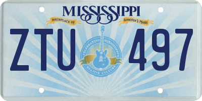 MS license plate ZTU497
