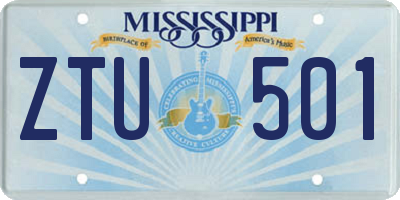 MS license plate ZTU501