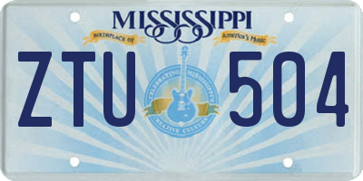 MS license plate ZTU504
