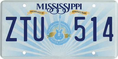 MS license plate ZTU514