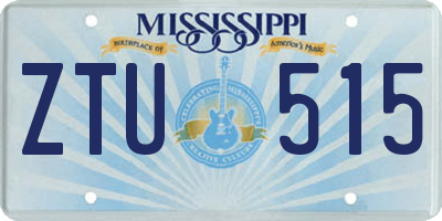 MS license plate ZTU515