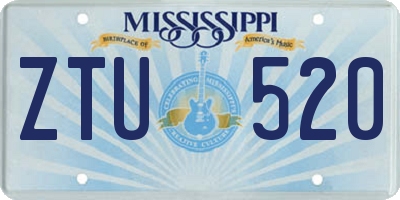 MS license plate ZTU520