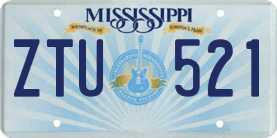 MS license plate ZTU521