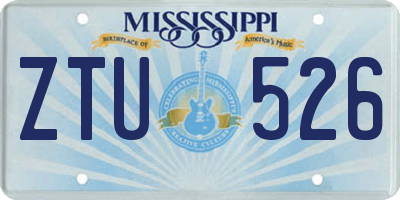 MS license plate ZTU526