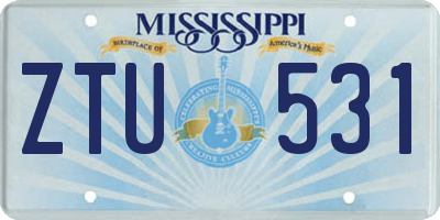 MS license plate ZTU531