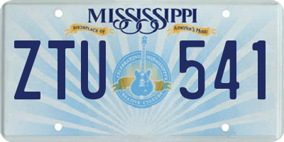 MS license plate ZTU541