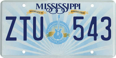 MS license plate ZTU543