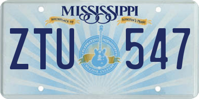 MS license plate ZTU547