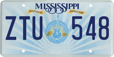 MS license plate ZTU548
