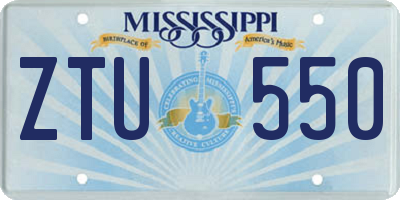 MS license plate ZTU550