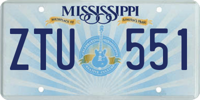 MS license plate ZTU551