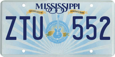 MS license plate ZTU552