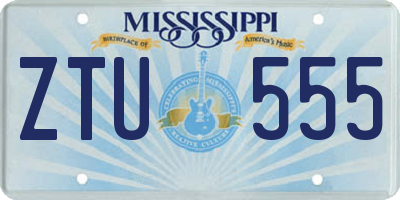 MS license plate ZTU555