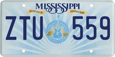 MS license plate ZTU559