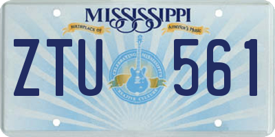 MS license plate ZTU561