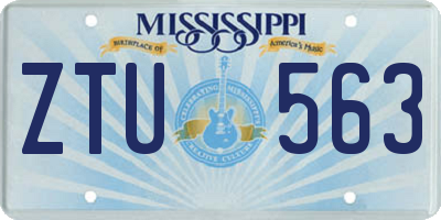 MS license plate ZTU563