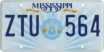 MS license plate ZTU564