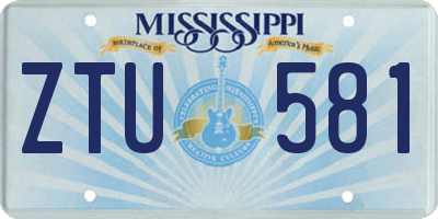 MS license plate ZTU581