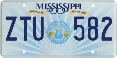 MS license plate ZTU582