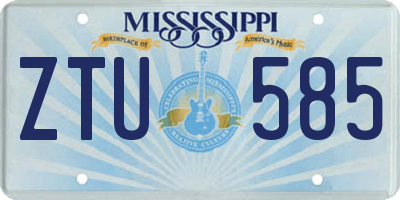 MS license plate ZTU585