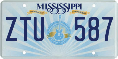 MS license plate ZTU587