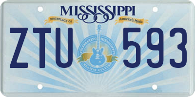 MS license plate ZTU593