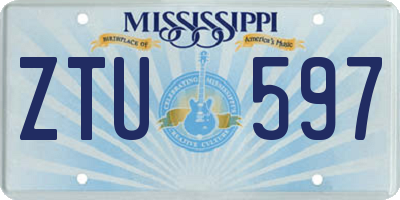 MS license plate ZTU597