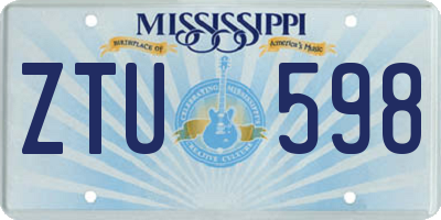 MS license plate ZTU598
