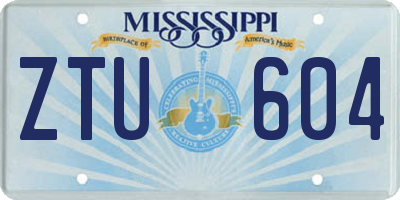 MS license plate ZTU604