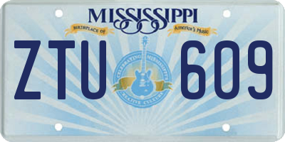 MS license plate ZTU609