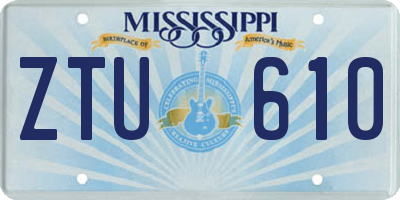 MS license plate ZTU610