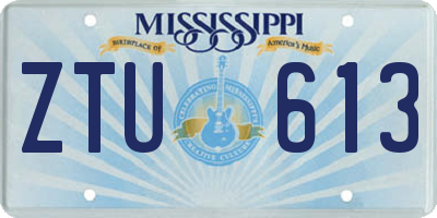 MS license plate ZTU613
