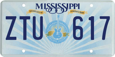 MS license plate ZTU617