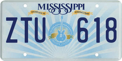 MS license plate ZTU618