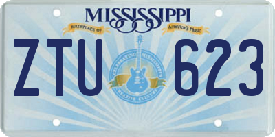 MS license plate ZTU623