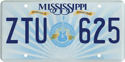 MS license plate ZTU625