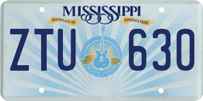 MS license plate ZTU630