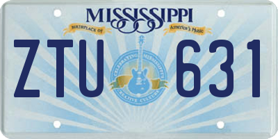 MS license plate ZTU631