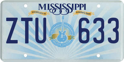 MS license plate ZTU633