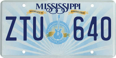 MS license plate ZTU640