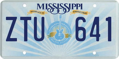 MS license plate ZTU641