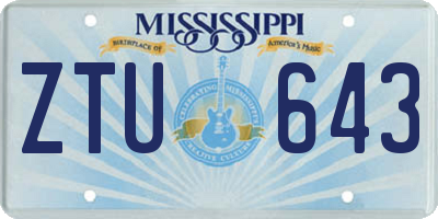 MS license plate ZTU643