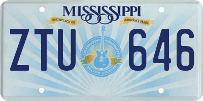 MS license plate ZTU646