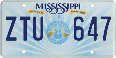 MS license plate ZTU647