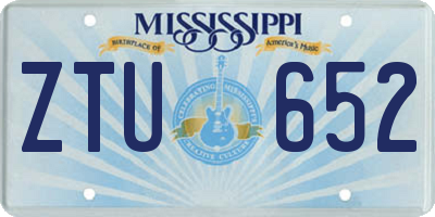 MS license plate ZTU652